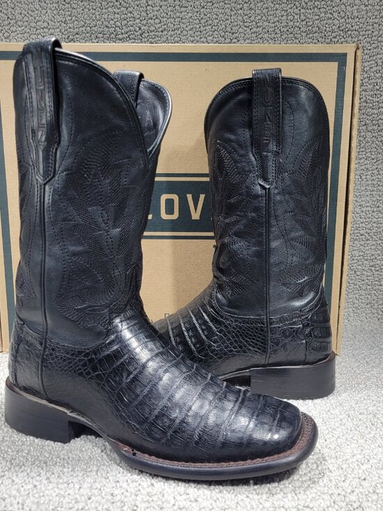 Tecovas The William Men\'s US Size 8D Midnight Caiman Cowboy Pull-on Boots main image 8